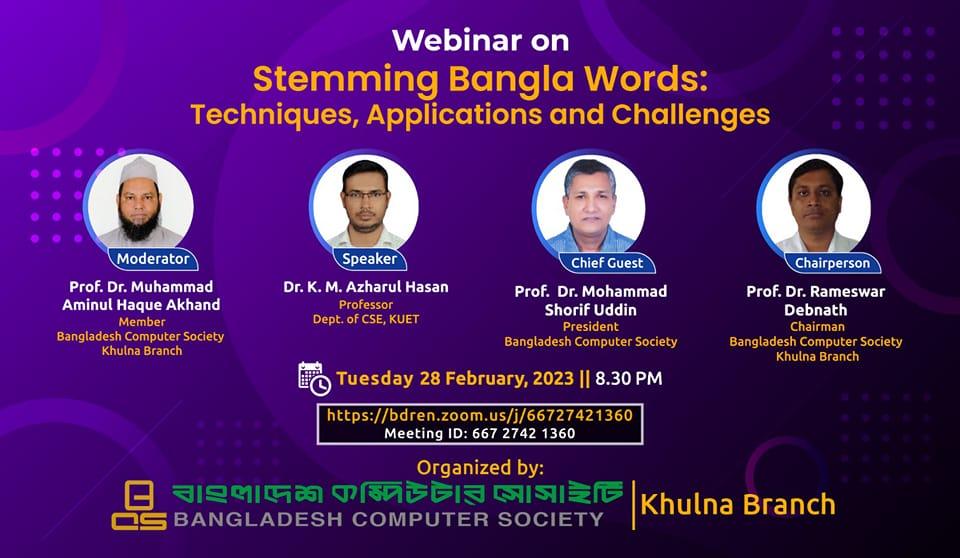 "Stemming Bangla Words: Techniques, Applications and Challenges."